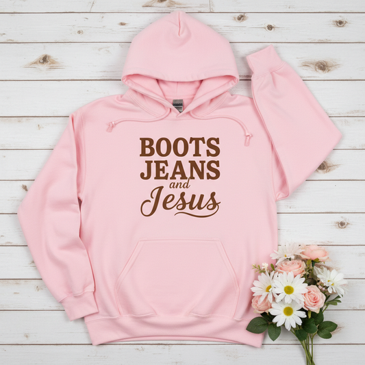 BOOTS JEANS JESUS - MEDIUM-HEAVY WEIGHT HOODIE