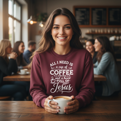HEART FULL OF JESUS - MEDIUM-HEAVY WEIGHT SWEATSHIRT
