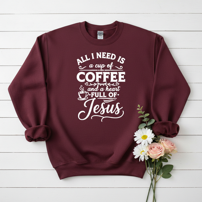 HEART FULL OF JESUS - MEDIUM-HEAVY WEIGHT SWEATSHIRT