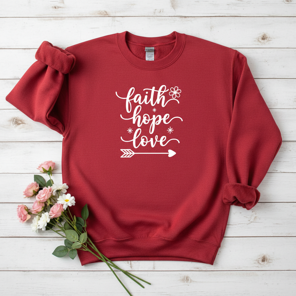 FAITH HOPE LOVE - MEDIUM-HEAVY WEIGHT SWEATSHIRT