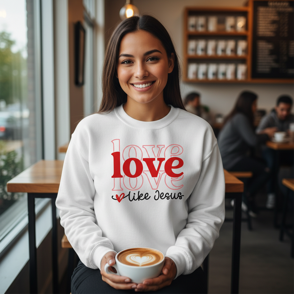 LOVE LOVE LOVE LIKE JESUS - MEDIUM-HEAVY WEIGHT SWEATSHIRT