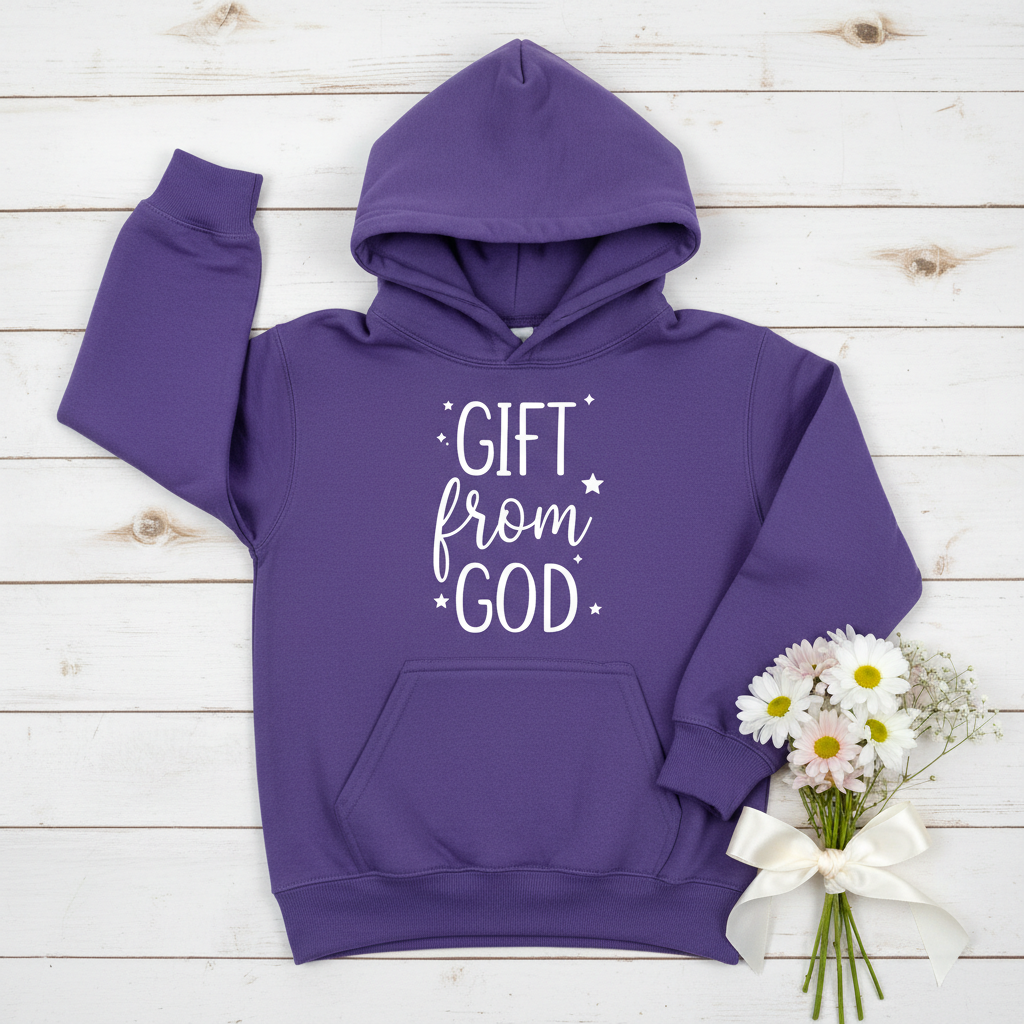 GIFT FROM GOD - YOUTH MEDIUM-HEAVY WEIGH HOODIE
