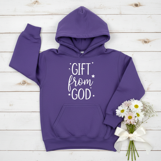 GIFT FROM GOD - YOUTH MEDIUM-HEAVY WEIGH HOODIE