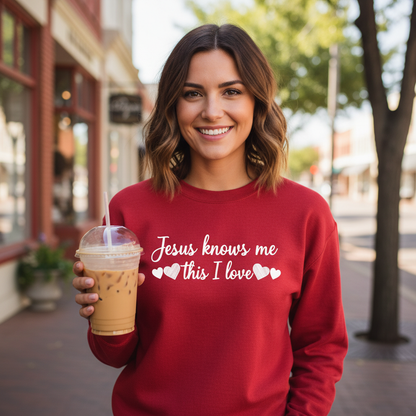 JESUS KNOWS ME THIS I LOVE - MEDIUM-HEAVY WEIGHT SWEATSHIRT