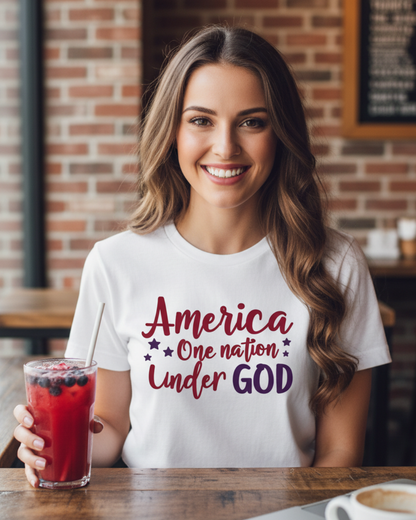 AMERICA ONE NATION UNDER GOD - PREMIUM T-SHIRT