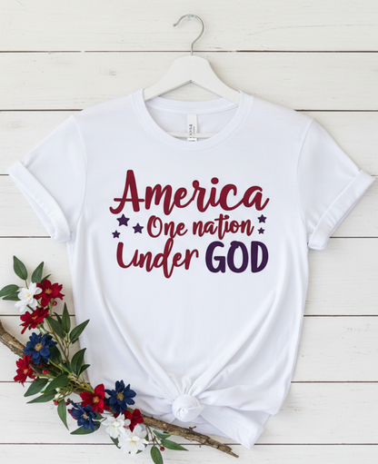 AMERICA ONE NATION UNDER GOD - PREMIUM T-SHIRT