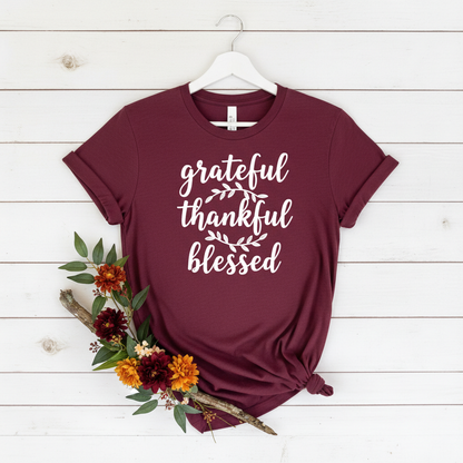 GRATEFUL THANKFUL BLESSED - PREMIUM T-SHIRT