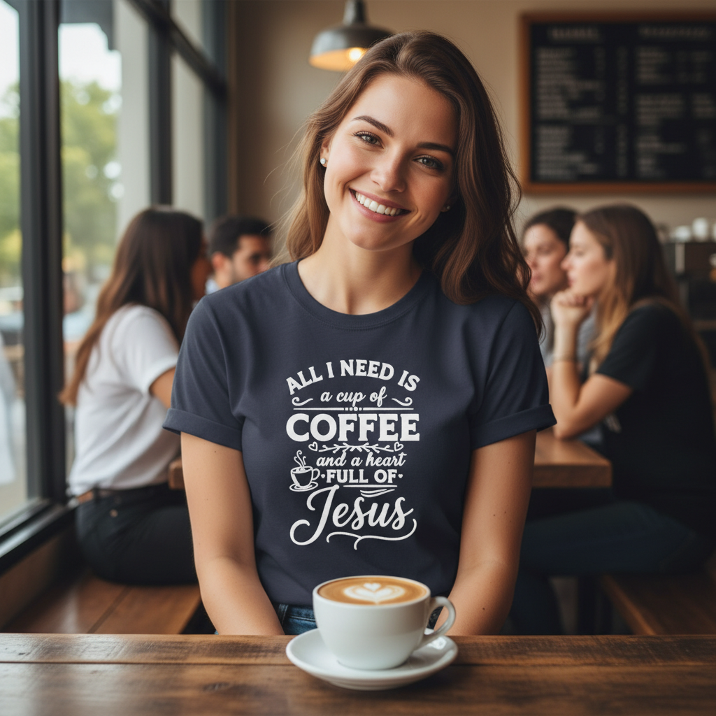 COFFEE AND JESUS - PREMIUM T-SHIRT