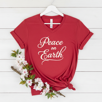 PEACE ON EARTH - V-NECK PREMIUM T-SHIRT