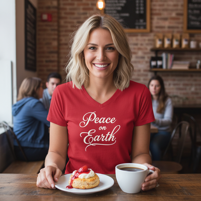 PEACE ON EARTH - V-NECK PREMIUM T-SHIRT