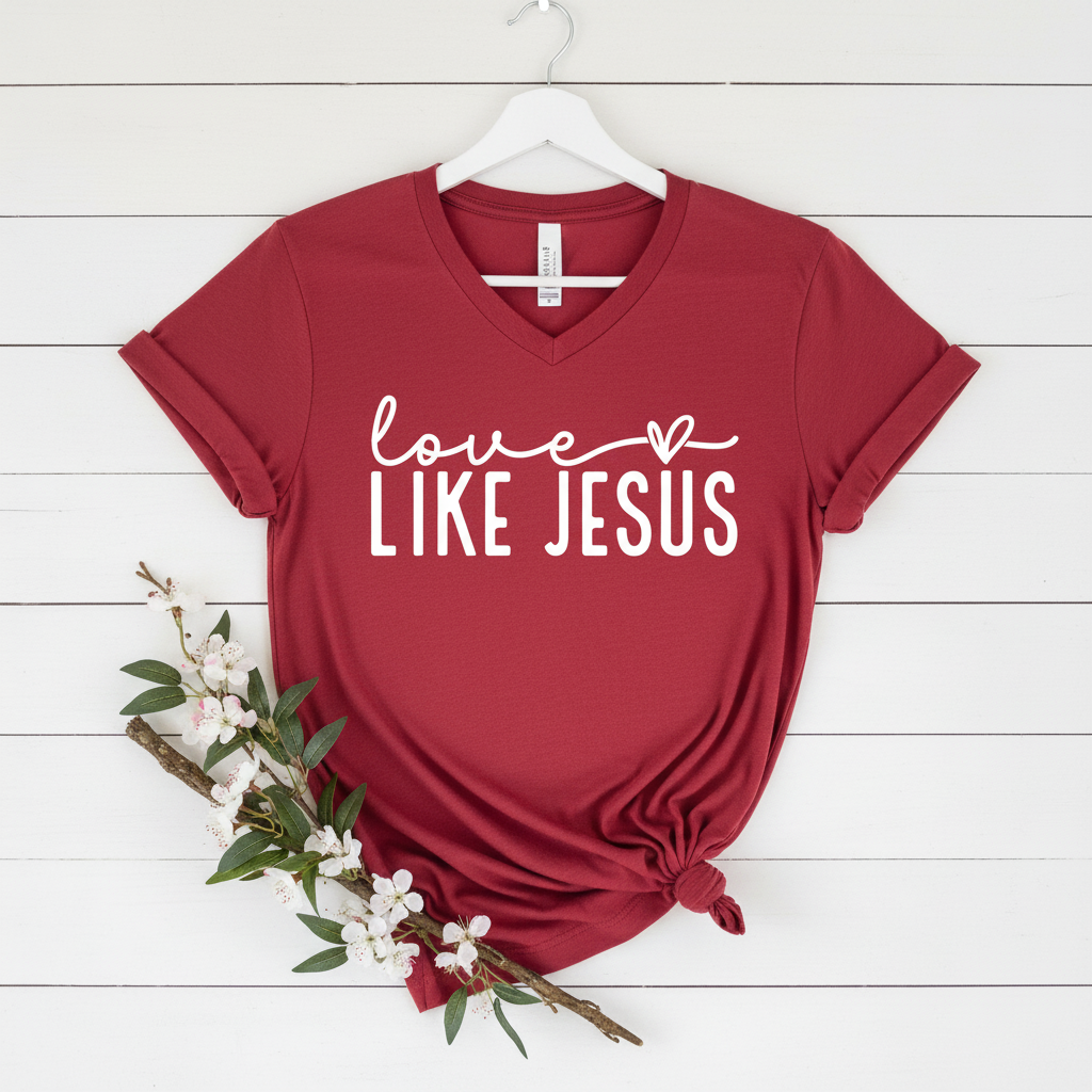 LOVE LIKE JESUS - PREMIUM V-NECK T-SHIRT