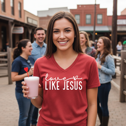 LOVE LIKE JESUS - PREMIUM V-NECK T-SHIRT
