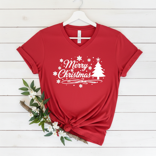 MERRY CHRISTMAS - V-NECK PREMIUM T-SHIRT