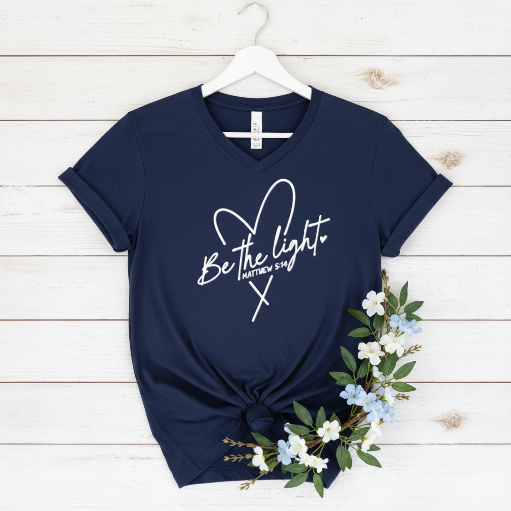 BE THE LIGHT - V-NECK PREMIUM T-SHIRT