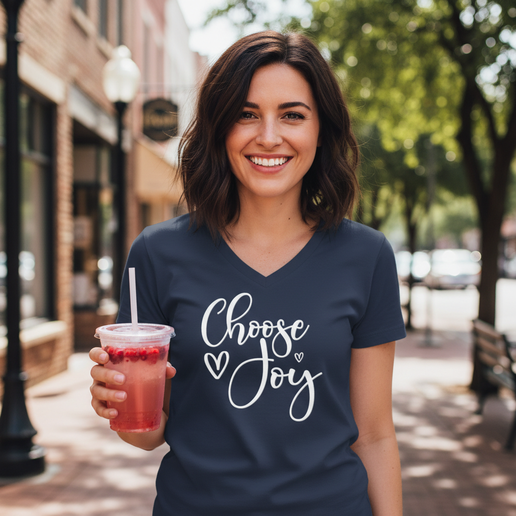 CHOOSE JOY - V-NECK PREMIUM T-SHIRT
