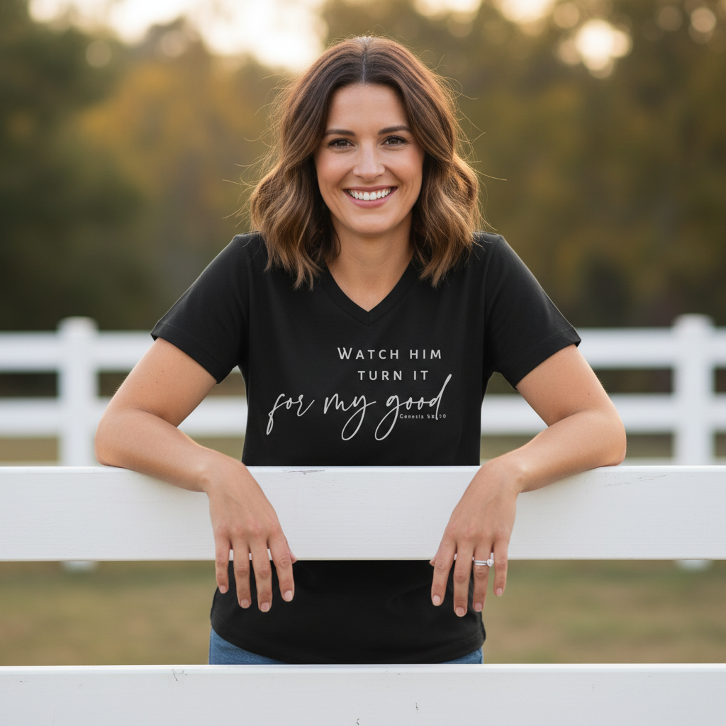 WATCH HIM TURN IT FOR MY GOOD - V-NECK PREMIUM T-SHIRT