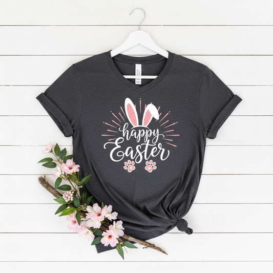 HAPPY EASTER BUNNY - V-NECK PREMIUM T-SHIRT