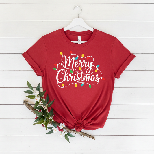 MERRY CHRISTMAS LIGHTS - PREMIUM T-SHIRT