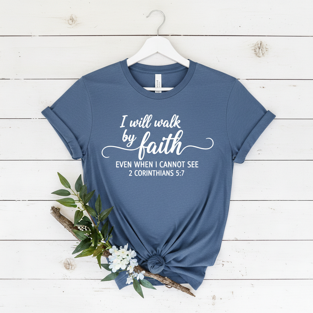 I WILL WALK BY FAITH - PREMIUM T-SHIRT