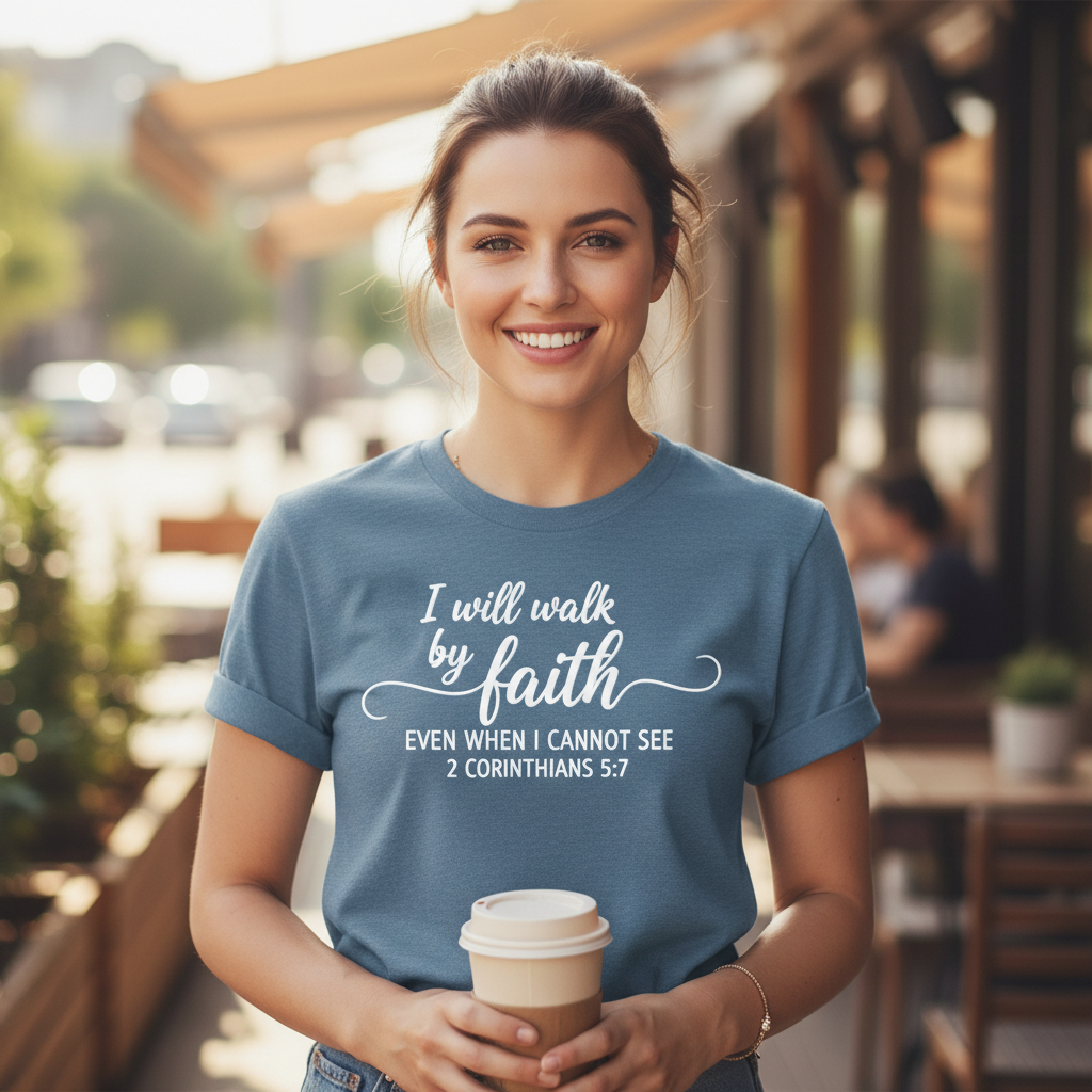 I WILL WALK BY FAITH - PREMIUM T-SHIRT