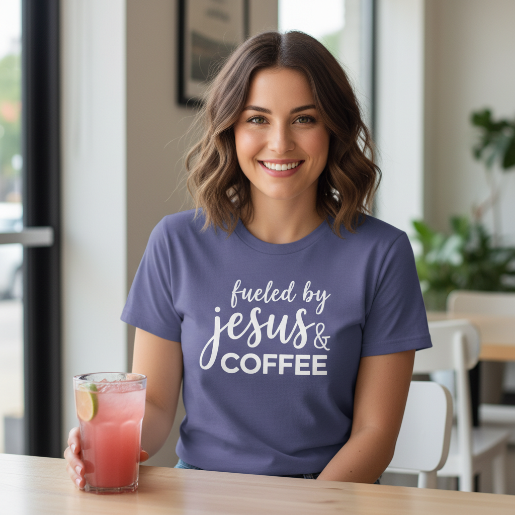 FUELED BY JESUS - PREMIUM T-SHIRT