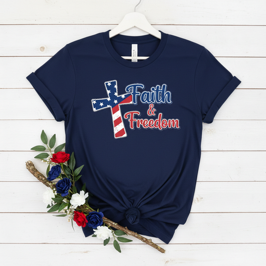 FAITH AND FREEDOM - PREMIUM T-SHIRT