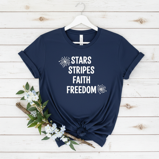 STARS STRIPES FAITH - PREMIUM T-SHIRT