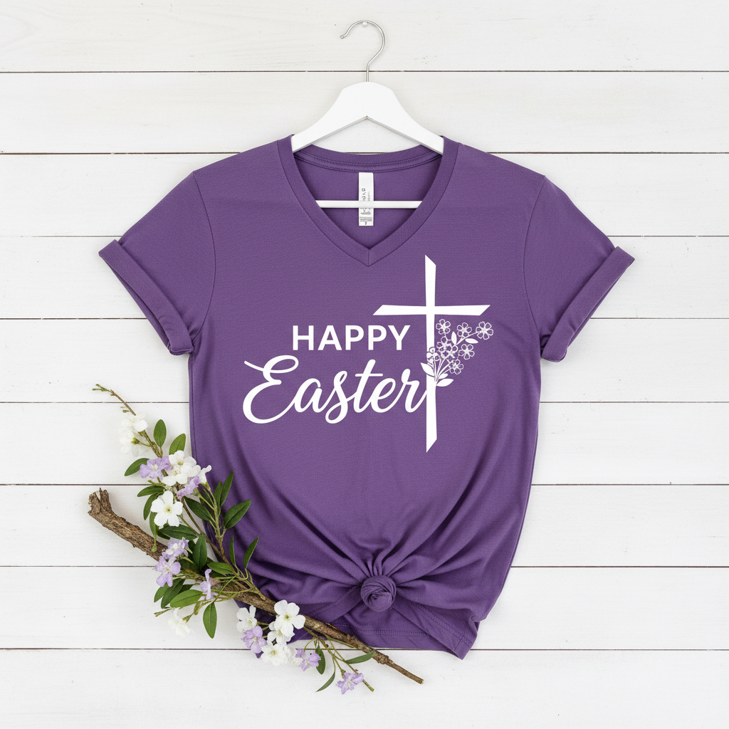 HAPPY EASTER - V-NECK PREMIUM T-SHIRT