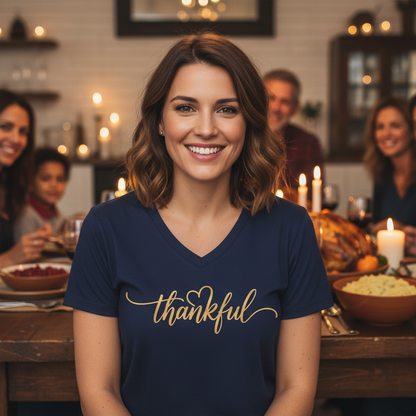 THANKFUL - V-NECK PREMIUM T-SHIRT