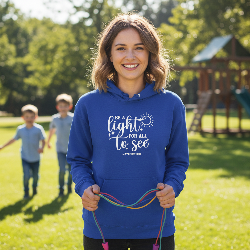 BE A LIGHT FOR ALL TO SEE - MEDIUM-HEAVY WEIGHT HOODIE