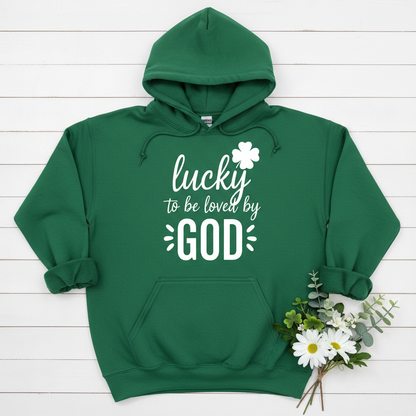 LUCKY TO BE LOVED BY GOD - MEDIUM-HEAVY WEIGHT HOODIE
