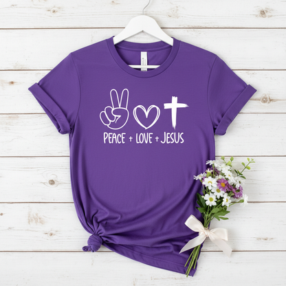 PEACE LOVE JESUS - YOUTH PREMIUM T-SHIRT