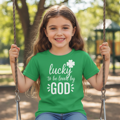 LUCKY TO BE LOVED BY GOD - YOUTH PREMIUM T-SHIRT