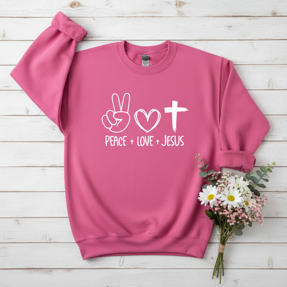 PEACE LOVE JESUS - MEDIUM-HEAVY WEIGHT SWEATSHIRT