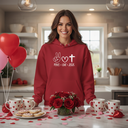 PEACE LOVE JESUS - MEDIUM-HEAVY WEIGHT HOODIE