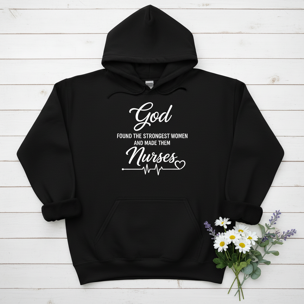 GOD FOUND THE STRONGEST WOMEN - MEDIUM-HEAVY WEIGHT HOODIE