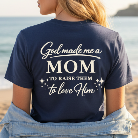 GOD MADE ME A MOM - PREMIUM V-NECK T-SHIRT
