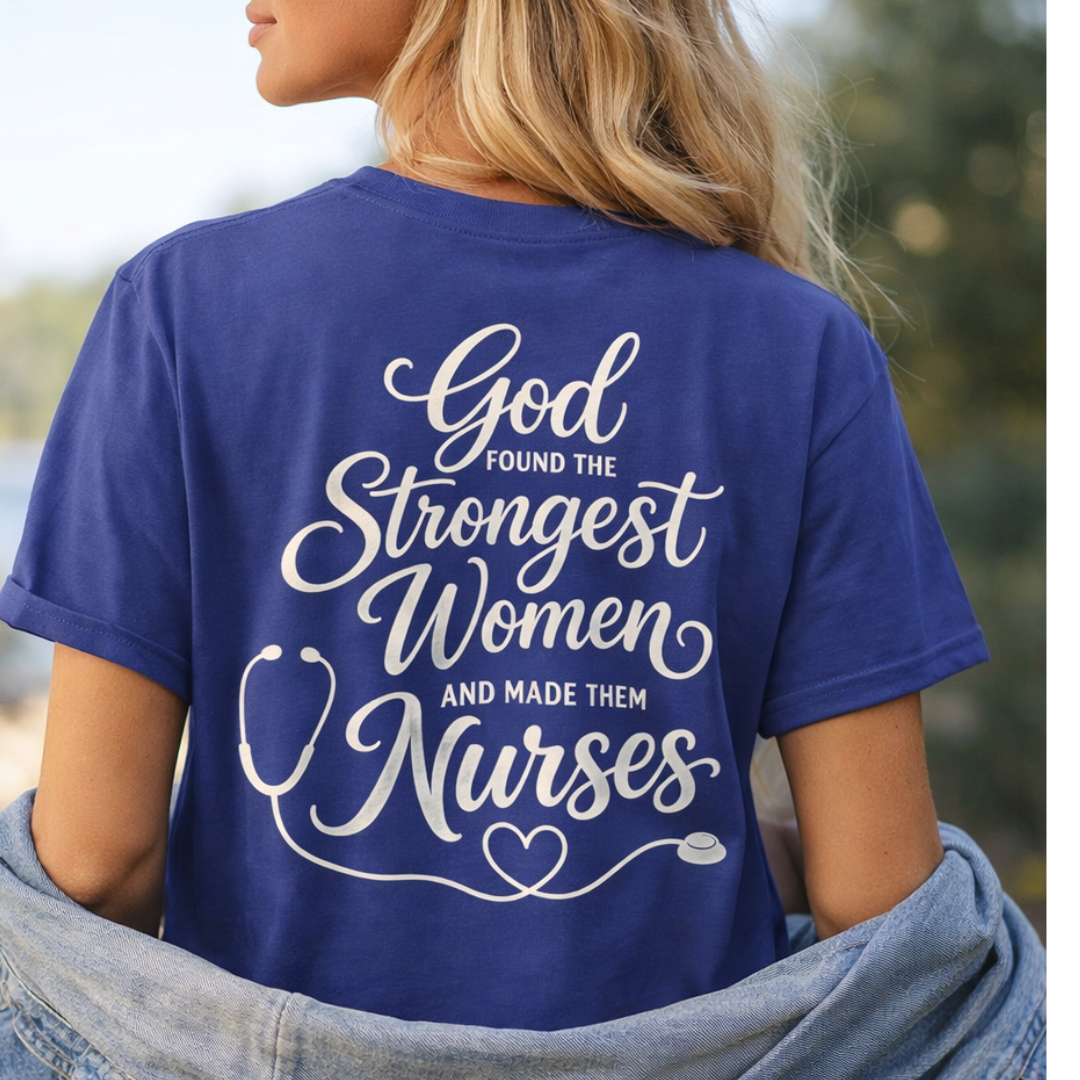 GOD FOUND NURSES STETHOSCOPE - PREMIUM T-SHIRT