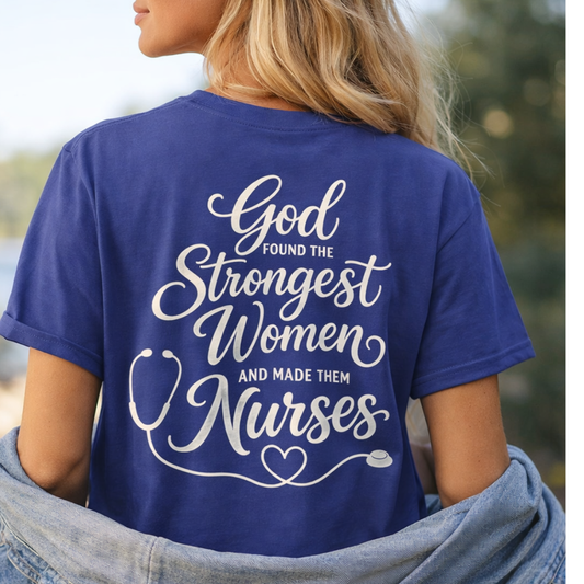 GOD FOUND NURSES STETHOSCOPE - PREMIUM T-SHIRT