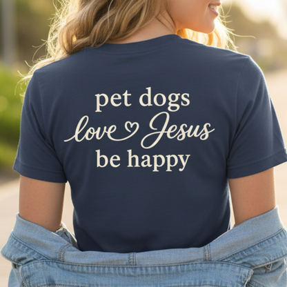 PET DOGS LOVE JESUS - V-NECK PREMIUM T-SHIRT