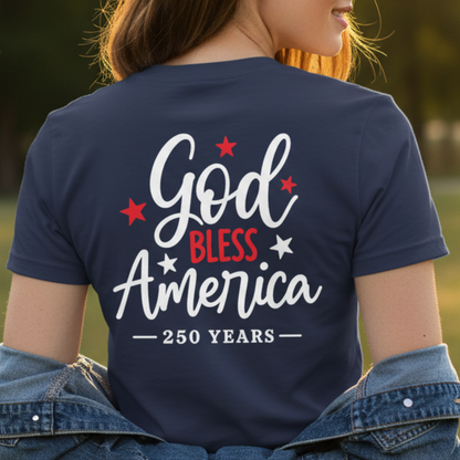GOD BLESS AMERICA 250 - V-NECK PREMIUM T-SHIRT