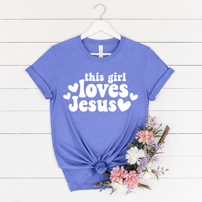 THIS GIRL LOVES JESUS - PREMIUM T-SHIRT