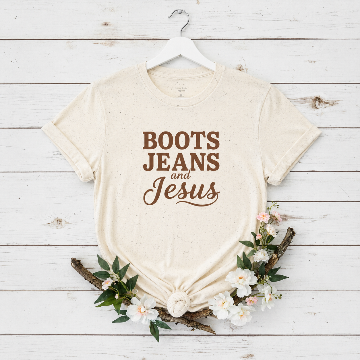 BOOT JEANS AND JESUS - PREMIUM T-SHIRT