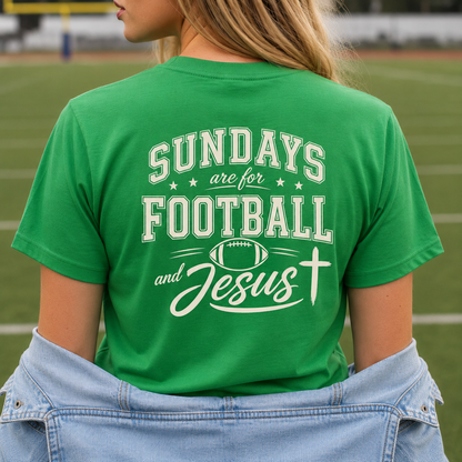 SUNDAYS ARE FOR FOOTBALL AND JESUS - PREMIUM T-SHIRT