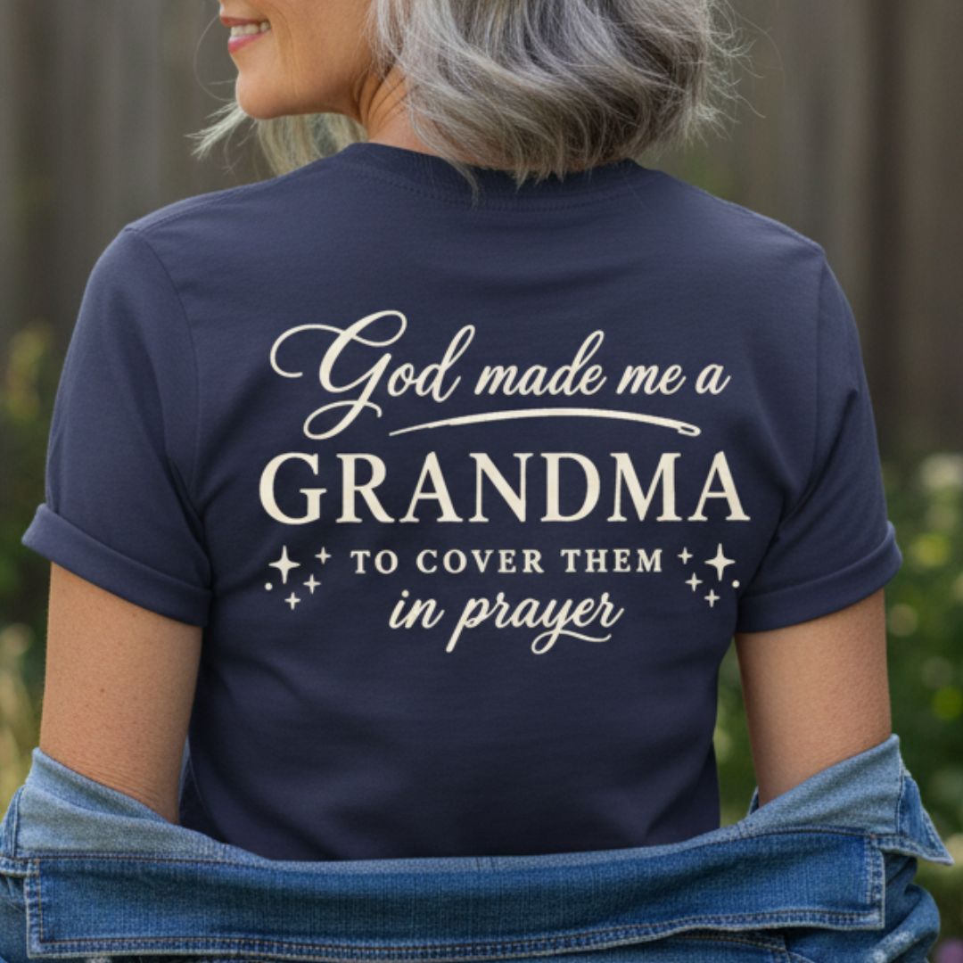 GOD MADE ME A GRANDMA - V-NECK PREMIUM T-SHIRT