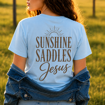 JESUS SUNSHINE SADDLES - PREMIUM T-SHIRT