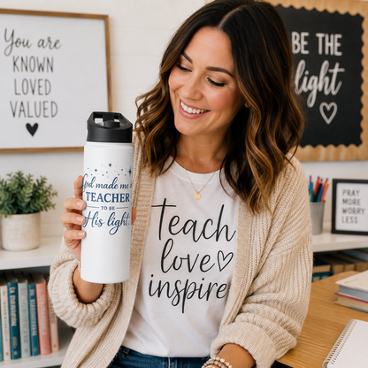 GOD MADE ME A TEACHER - 32oz WATER BOTTLE