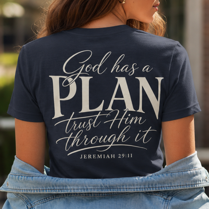 GOD HAS A PLAN - V-NECK PREMIUM T-SHIRT