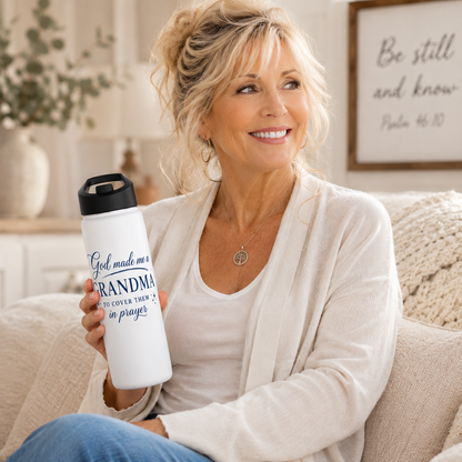 GOD MADE ME A GRANDMA - 18oz WATER BOTTLE