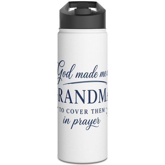 GOD MADE ME A GRANDMA - 18oz WATER BOTTLE